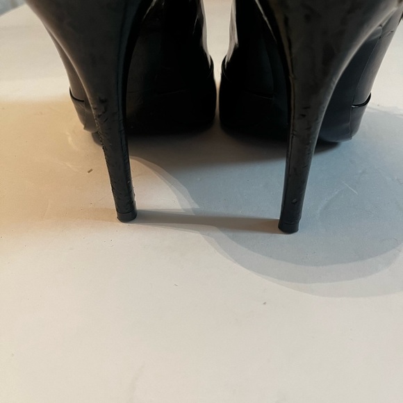 Zara Collection Patent Leather Black & Cream Lace Up Sz 38 US 8 Shoe Boots - Picture 6 of 8